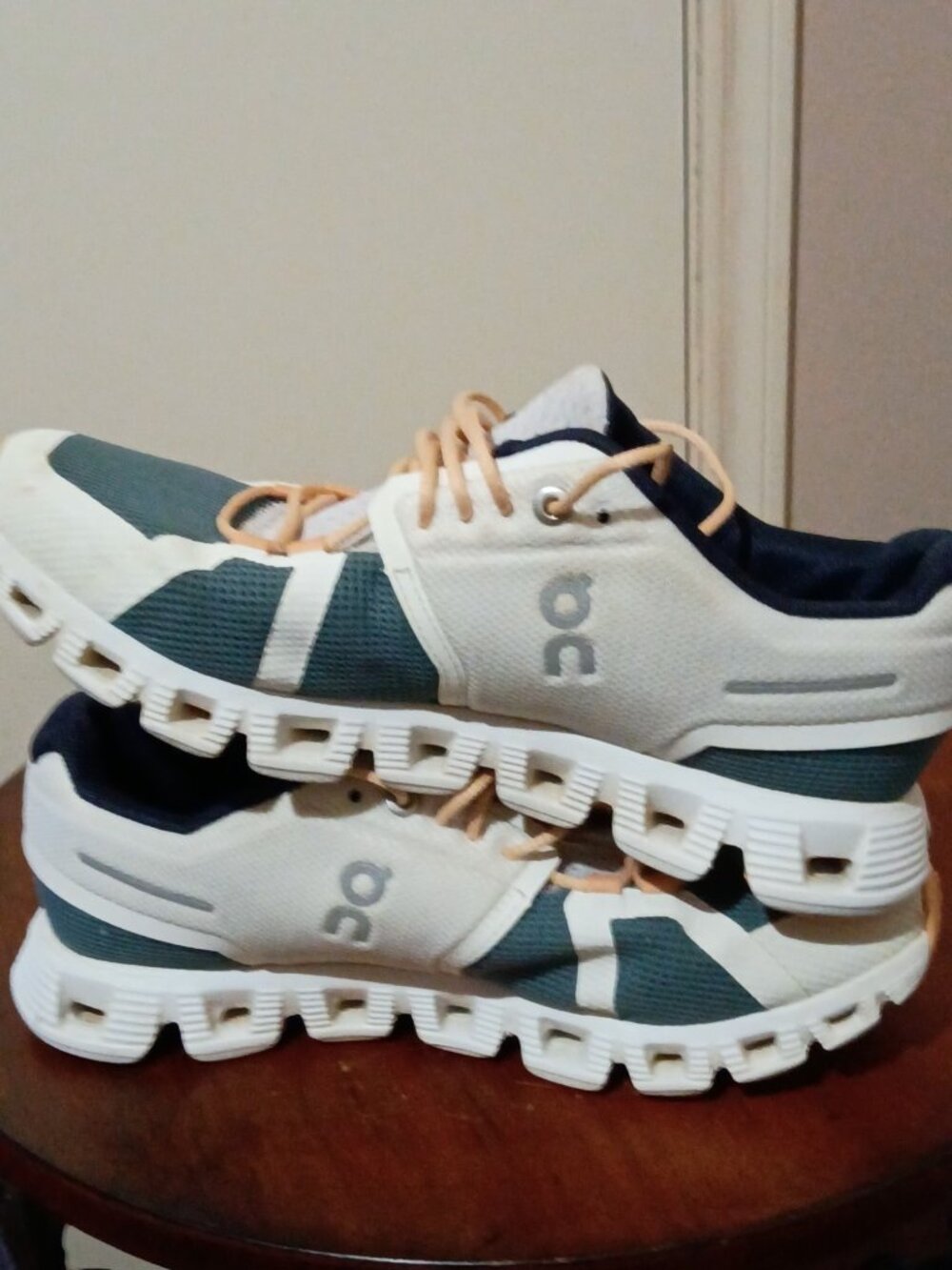 On Running Cloud 5 Push 69.98856 Womens W6 Athletic Shoes White Cobble Sneakers - Picture 12 of 14